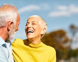 older couple smiling and laughing together