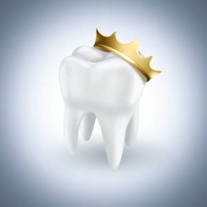 white tooth golden crown